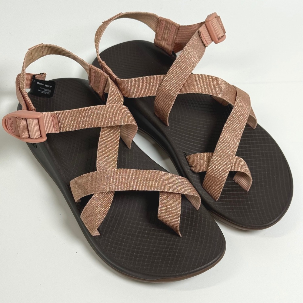Chaco Z/Cloud 2 Womens Rose Gold Metallic Strappy Hiking Sandals Size 9 Brown